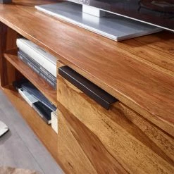 TV Schrank Aus Sheesham Massivholz - Placer -Lana Sales tv schrank aus sheesham massivholz mit metallgriffen gestell placer 04