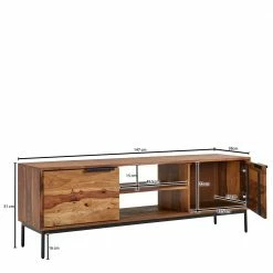 TV Schrank Aus Sheesham Massivholz - Placer -Lana Sales tv schrank aus sheesham massivholz mit metallgriffen gestell placer 05