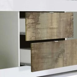 TV Schrank In Holz Verwittert - Olvenion -Lana Sales tv schrank in holz verwittert und weiss hochglanz 210cm breit olvenion 04