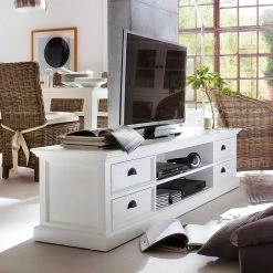 TV Schrank Mit 4 Schubladen Venzeno In Weiß -Lana Sales tv schrank mit 4 schubladen in weiss venzeno 02