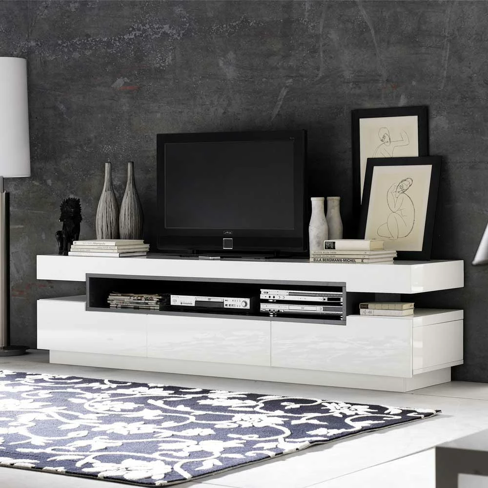 TV Sideboard Laxie in Weiß Hochglanz TV Sideboard Laxie In Weiß Hochglanz -Lana Sales tv sideboard weiss hochglanz 200 cm breit laxie html 01