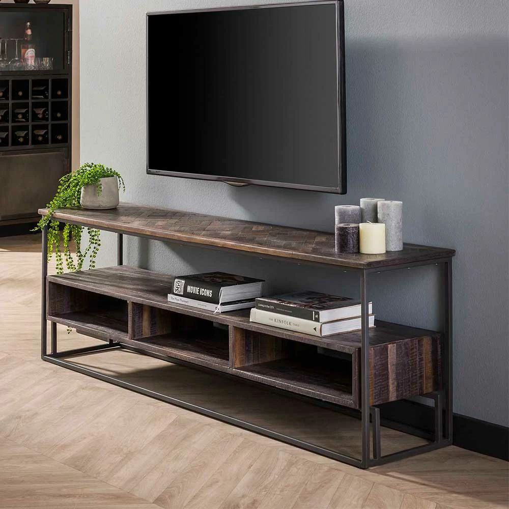 TV Tisch Regal Aus Teak Massivholz - Dionassa 4 TV Tisch Regal Aus Teak Massivholz - Dionassa – Bild 2
