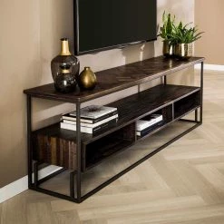 TV Tisch Regal Aus Teak Massivholz - Dionassa 10 TV Tisch Regal Aus Teak Massivholz - Dionassa -Lana Sales tv tisch regal aus teak massivholz in braun metall in schwarz dionassa 02