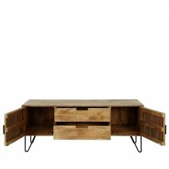 TV Unterschrank Aus Mangoholz In Sandfarben - Baina -Lana Sales tv unterschrank aus mangoholz in sandfarben mit hairpin legs in schwarz baina 03