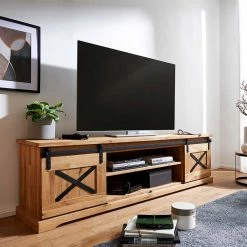 TV Unterschrank Im Mexiko Landhausstil - Ele -Lana Sales tv unterschrank im mexiko landhausstil aus wildeiche massivholz metall ele 01