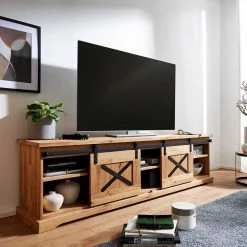 TV Unterschrank Im Mexiko Landhausstil - Ele -Lana Sales tv unterschrank im mexiko landhausstil aus wildeiche massivholz metall ele 02