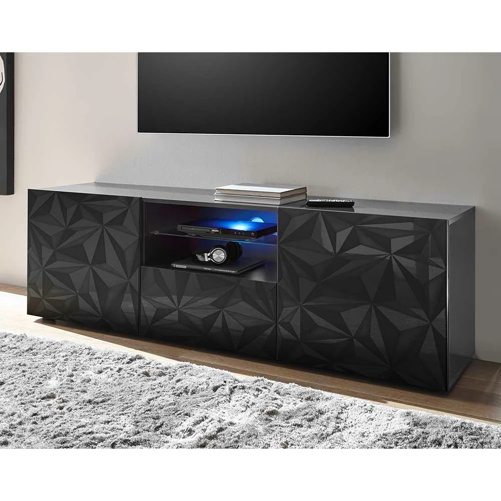 TV Unterschrank In Anthrazit Hochglanz - Kuriasna 4 TV Unterschrank In Anthrazit Hochglanz - Kuriasna – Bild 2
