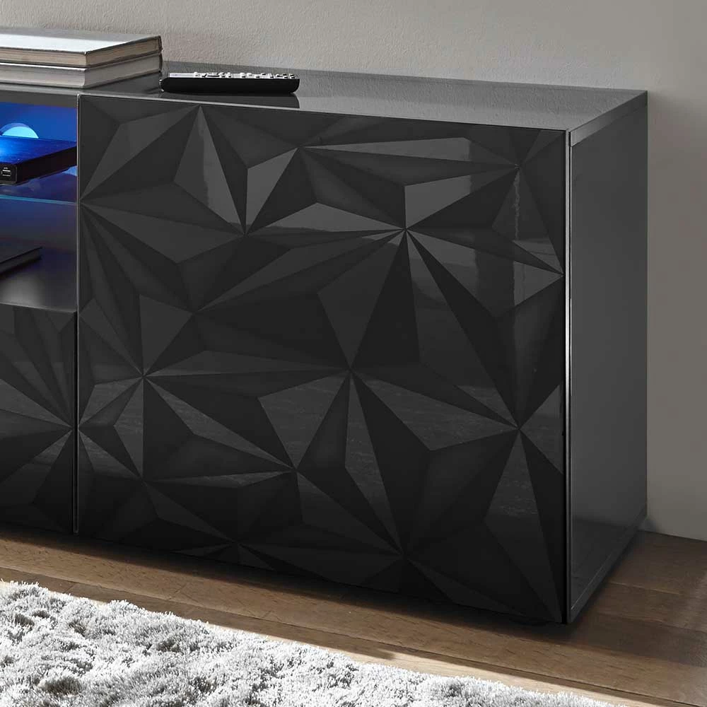 TV Unterschrank In Anthrazit Hochglanz - Kuriasna 6 TV Unterschrank In Anthrazit Hochglanz - Kuriasna – Bild 4