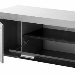 TV Unterschrank In Beton Optik & Anthrazit - Evelba -Lana Sales tv unterschrank in beton optik anthrazit mit metallgriffen evelba 05