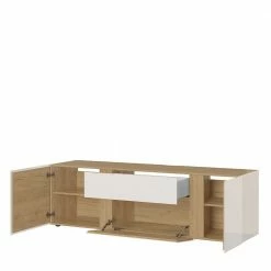 TV Unterschrank In Hellgrau & Wildeiche - Colomas -Lana Sales tv unterschrank in hellgrau wildeiche mit 2 tueren schublade klappe colomas 02