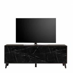 TV Unterschrank In Schwarz Marmor Look - Jaennos 10 TV Unterschrank In Schwarz Marmor Look - Jaennos -Lana Sales tv unterschrank in schwarz marmor look mit 186 cm breite 3 tuerig jaennos 02