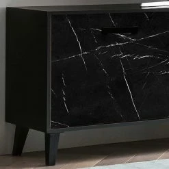 TV Unterschrank In Schwarz Marmor Look - Jaennos 13 TV Unterschrank In Schwarz Marmor Look - Jaennos -Lana Sales tv unterschrank in schwarz marmor look mit 186 cm breite 3 tuerig jaennos 05