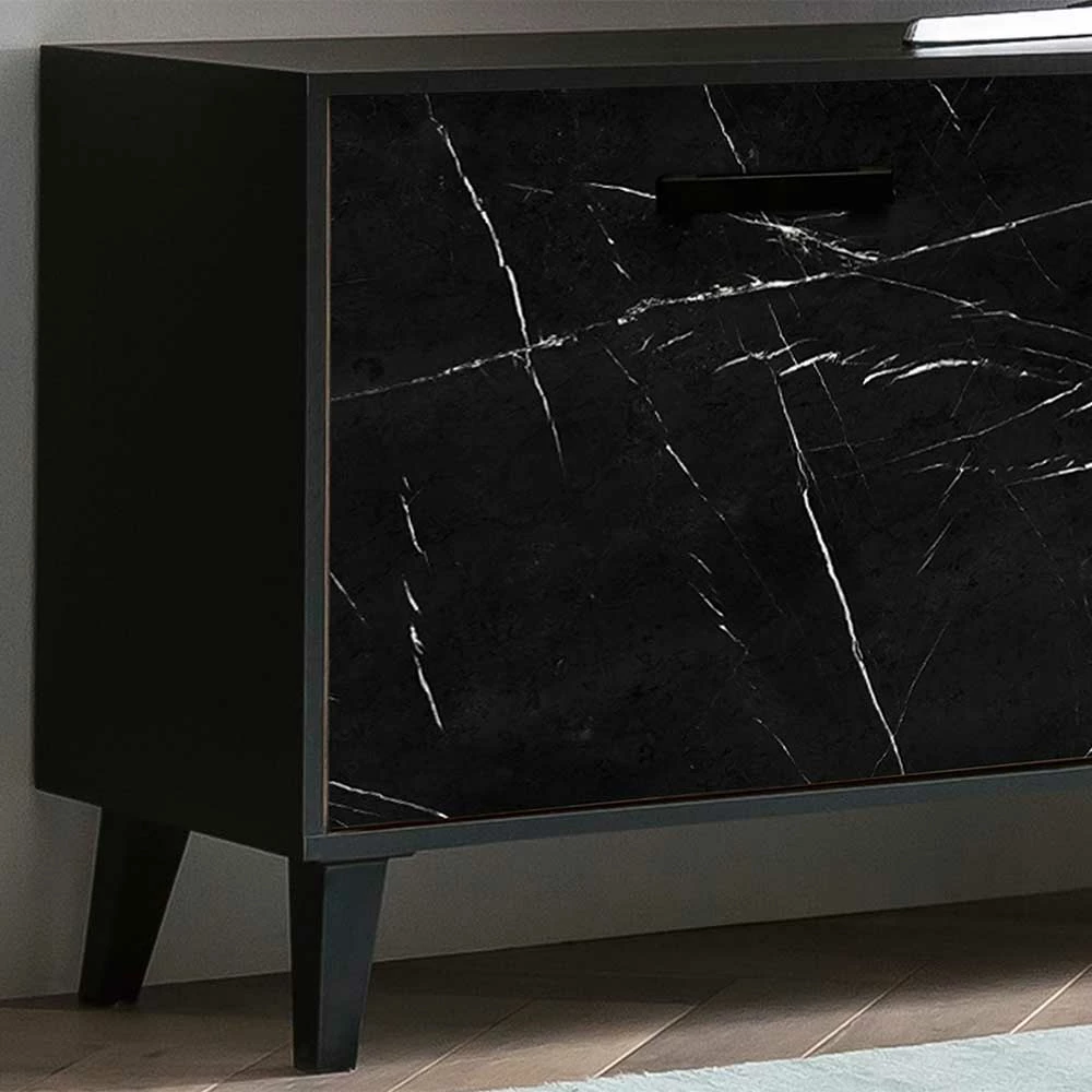 TV Unterschrank In Schwarz Marmor Look - Jaennos 8 TV Unterschrank In Schwarz Marmor Look - Jaennos – Bild 6