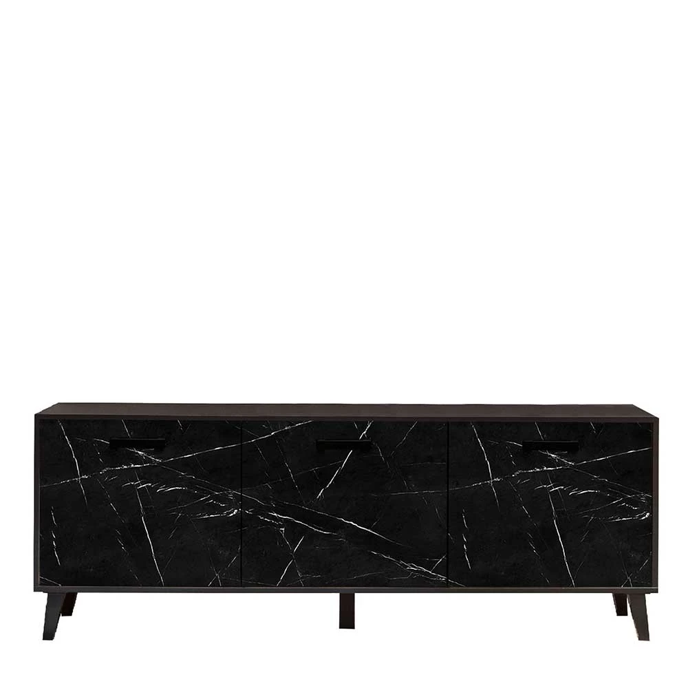 TV Unterschrank In Schwarz Marmor Look - Jaennos 3 TV Unterschrank In Schwarz Marmor Look - Jaennos
