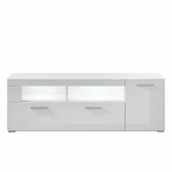 TV Unterschrank In Weiß Hochglänzend - Timmona -Lana Sales tv unterschrank in weiss hochglaenzend mit tuer klappe 2 faechern timmona 02