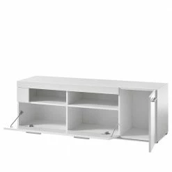 TV Unterschrank In Weiß Hochglänzend - Timmona -Lana Sales tv unterschrank in weiss hochglaenzend mit tuer klappe 2 faechern timmona 03