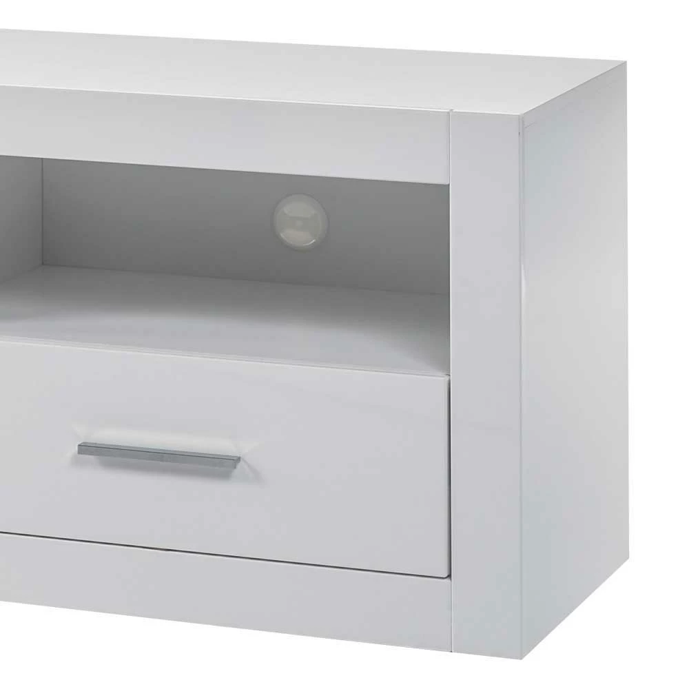 TV Unterschrank In Weiß Hochglanz Yulis Mit 2 Fächern 5 TV Unterschrank In Weiß Hochglanz Yulis Mit 2 Fächern – Bild 3