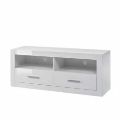 TV Unterschrank In Weiß Hochglanz Yulis Mit 2 Fächern