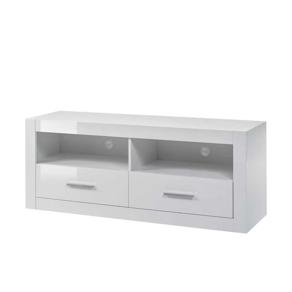 TV Unterschrank In Weiß Hochglanz Yulis Mit 2 Fächern 3 TV Unterschrank In Weiß Hochglanz Yulis Mit 2 Fächern