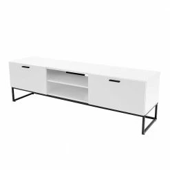 TV Unterschrank In Weiß & Schwarz - Heydna