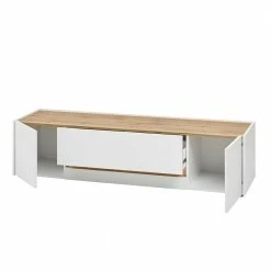 TV Unterschrank Mit Schublade & Zwei Türen - Nonessia -Lana Sales tv unterschrank mit schublade zwei tueren in weiss wildeiche dekor nonessia 04