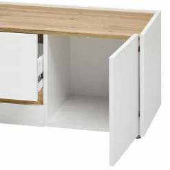 TV Unterschrank Mit Schublade & Zwei Türen - Nonessia -Lana Sales tv unterschrank mit schublade zwei tueren in weiss wildeiche dekor nonessia 05