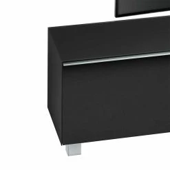 TV Unterschrank Pluggia In Schwarz Glas -Lana Sales tv unterschrank schwarz glas klappe pluggia 02