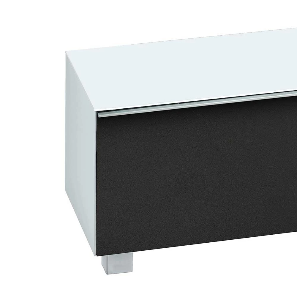 TV Unterschrank Manifesto In Weiß Glas Schwarz 6 TV Unterschrank Manifesto In Weiß Glas Schwarz – Bild 4