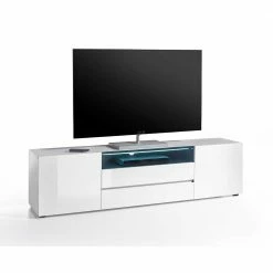 TV Unterschrank Flavur In Weiß Hochglanz -Lana Sales tv unterschrank weiss hochglanz mit geraetefach mit led beleuchtung flavur 03