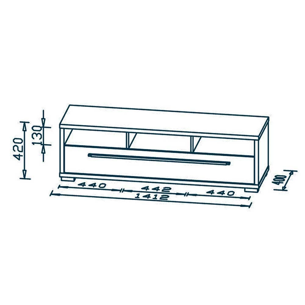 Unterschrank Fernseher In Grau - Barosio 5 Unterschrank Fernseher In Grau - Barosio – Bild 3