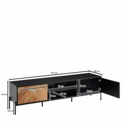 Unterschrank Für TV-Gerät In Eiche - Tiorondo -Lana Sales unterschrank fuer tv geraet in eiche optik fischgraet schwarz tiorondo 05