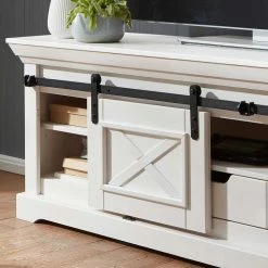 Unterschrank Für TV Mit Schiebetür - Kuito -Lana Sales unterschrank fuer tv mit schiebetuer schubladen fach in weiss kuito 05