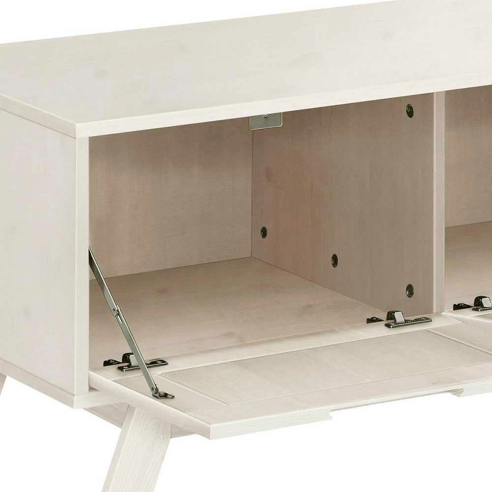 Weiß Lasierte Garderobenbank Mit Zwei Klappen - Uxenov 7 Weiß Lasierte Garderobenbank Mit Zwei Klappen - Uxenov – Bild 5