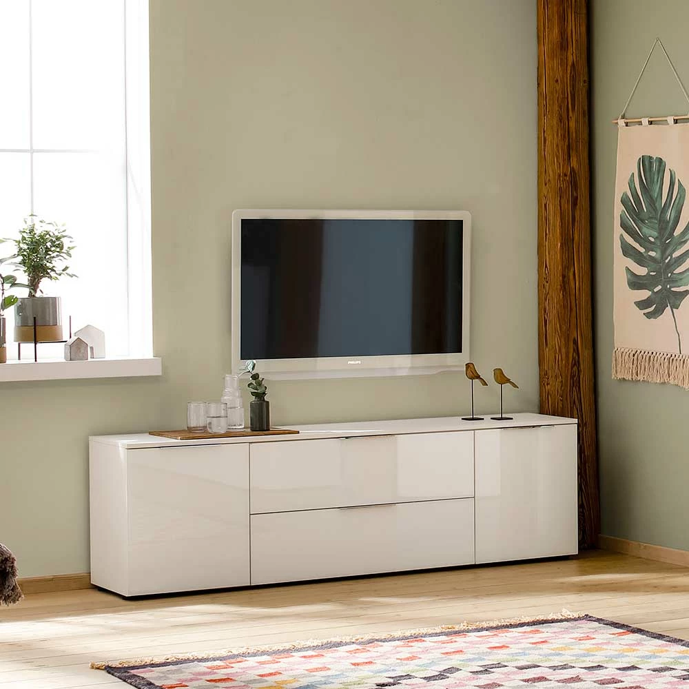 Weiße 54 Cm Hohe Kommode Mit Schublade & Klappe - Onstruda 6 Weiße 54 Cm Hohe Kommode Mit Schublade & Klappe - Onstruda – Bild 4