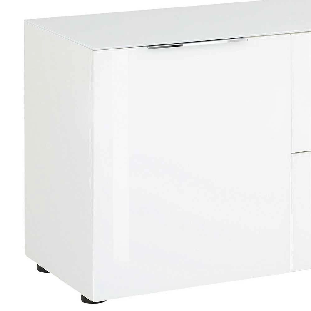 Weiße 54 Cm Hohe Kommode Mit Schublade & Klappe - Onstruda 7 Weiße 54 Cm Hohe Kommode Mit Schublade & Klappe - Onstruda – Bild 5