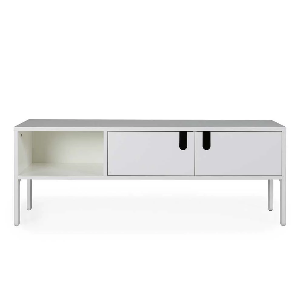 Weiße TV-Bank 137cm Breit Baiamare 2-türig 4 Weiße TV-Bank 137cm Breit Baiamare 2-türig – Bild 2