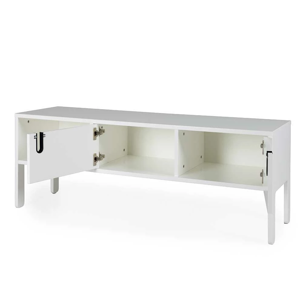 Weiße TV-Bank 137cm Breit Baiamare 2-türig 7 Weiße TV-Bank 137cm Breit Baiamare 2-türig – Bild 5