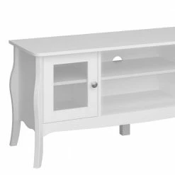 Weißer TV Unterschrank Mit Zwei Glastüren - Dosalino -Lana Sales weisser tv unterschrank mit zwei glastueren zwei faechern dosalino 04
