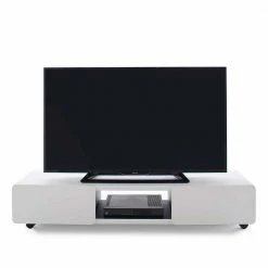Weißes Design TV Board Auf Rollen - Mariana -Lana Sales weisses design tv board auf rollen 2 tuerig 140cm breit mariana 03