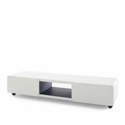Weißes Design TV Board Auf Rollen - Mariana