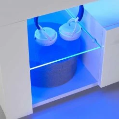 Weißes Hochglanz Board Für TV Mit LED Licht - Verella 10 Weißes Hochglanz Board Für TV Mit LED Licht - Verella -Lana Sales weisses hochglanz board fuer tv mit led licht 3 schubladen verella 03