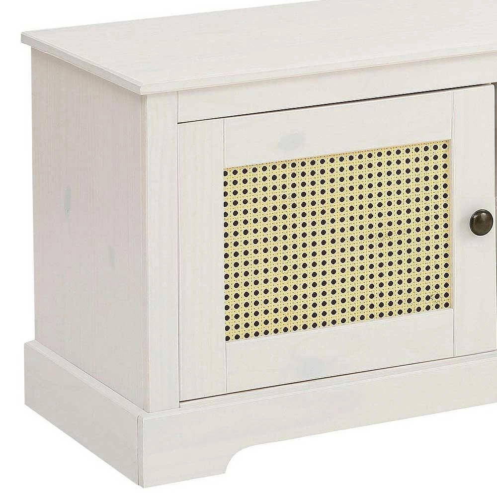 Weißes TV Board 2-türig Mit Geflecht - Isvair 6 Weißes TV Board 2-türig Mit Geflecht - Isvair – Bild 4