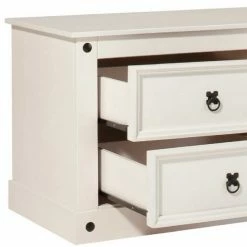 Weißes TV Board Im Landhaus Design - Segrino -Lana Sales weisses tv board im landhaus design mit metallgriffen schwarz segrino 05