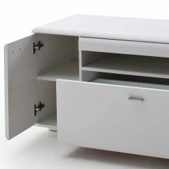 Weißes TV Element Mit 2 Türen & Fach - Hazime -Lana Sales weisses tv element mit 2 tueren fach schublade hazime 03