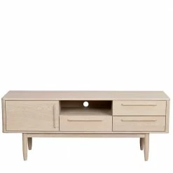 White Wash Lowboard Für Fernseher 150x58x47 - Klunia -Lana Sales white wash lowboard fuer fernseher 150x58x47 im scandi design klunia 02