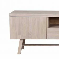 White Wash TV Lowboard Aus Eiche - Dioca -Lana Sales white wash tv lowboard aus eiche im retro design 160x60x45 cm dioca 02