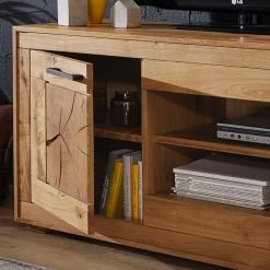 Wildeiche Fernsehtisch Troncon Mit 130 Cm Breite -Lana Sales wildeiche fernsehtisch mit 130 cm breite natur geoelt troncon 04