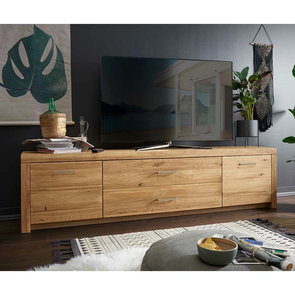 Wildeiche TV Lowboard Aus Geöltem Massivholz - Loitons 4 Wildeiche TV Lowboard Aus Geöltem Massivholz - Loitons – Bild 2