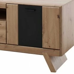 Zweifarbiger TV Unterschrank 159x65x51cm - Larinca -Lana Sales zweifarbiger tv unterschrank 159x65x51cm in eichefarben dunkelgrau larinca 03