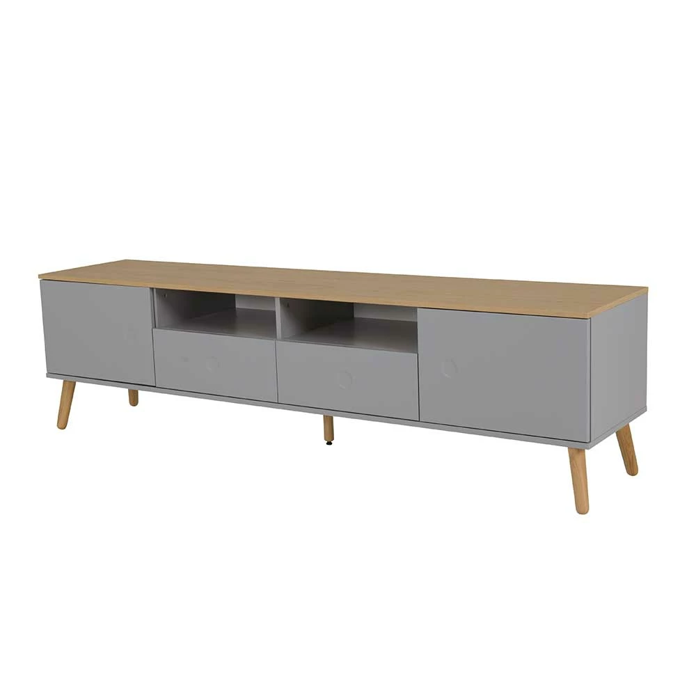 Zweifarbiger TV Unterschrank In Grau - Revanio 3 Zweifarbiger TV Unterschrank In Grau - Revanio